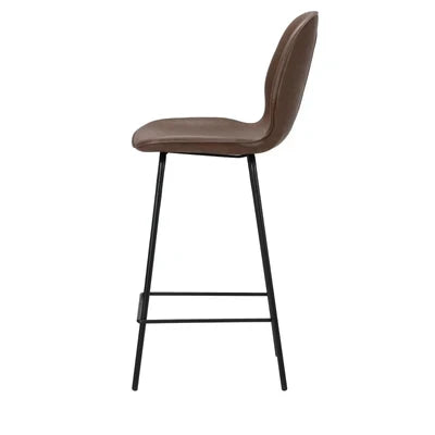 BS-D-RITZ-BR-2PC Oikiture 2x Bar Stools Kitchen Dining Chairs Counter Stool Leather Brown