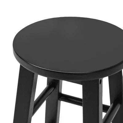 BS-FJ-AURA-BK-2PC Oikiture 2x Bar Stool Kitchen Counter Round Chair Split-Level Footrest Black