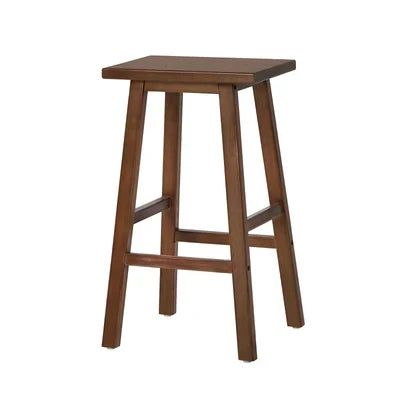 BS-FJ-TERA-WN-2PC Oikiture 2x Bar Stool Kitchen Counter Dining Chair Split-Level Footrest Walnut