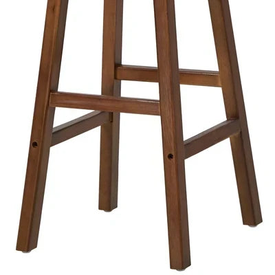 BS-FJ-TERA-WN-2PC Oikiture 2x Bar Stool Kitchen Counter Dining Chair Split-Level Footrest Walnut