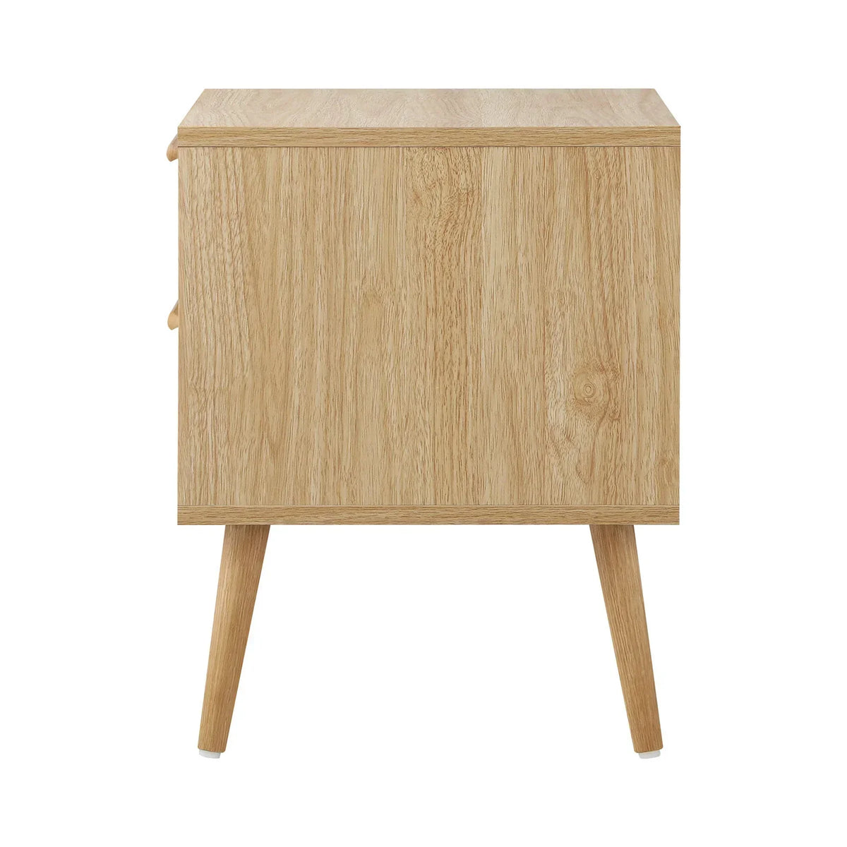 BT-A23-RAT-WD Bedside Table 2 Drawers Rattan Bedroom Storage Cabinet Furniture Wood