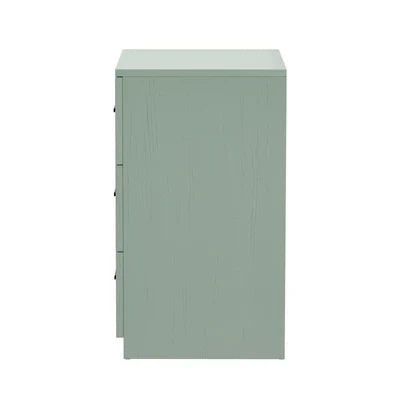 BT-LECI-3D-GN Oikiture Bedside Table 3 Drawers Nightstand Cabinet End Table Green