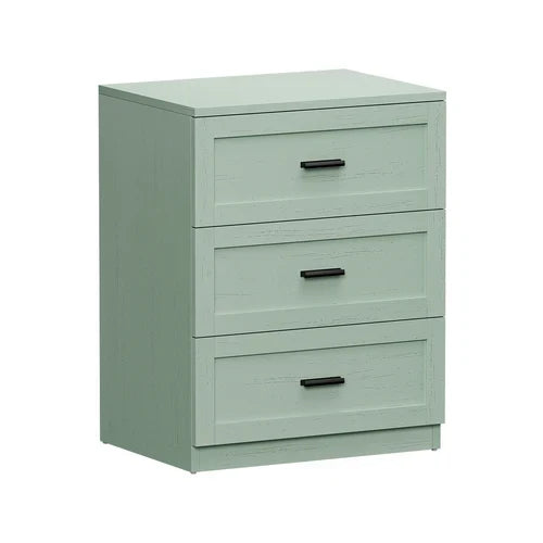 BT-LECI-3D-GN Oikiture Bedside Table 3 Drawers Nightstand Cabinet End Table Green