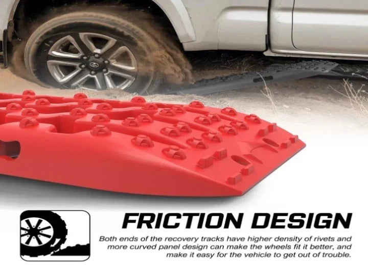 AU-XBRT006 X-BULL 2PCS Recovery Tracks Snow Tracks Mud tracks 4WD With 4PC mounting bolts Red