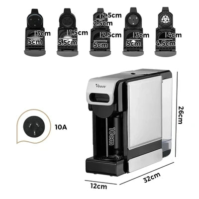 CM-5IN1-A2-BK Vevare 5 in 1 Capsule Coffee Machine 19Bar Nespresso Dolce-Gusto Pod K-Cup Maker