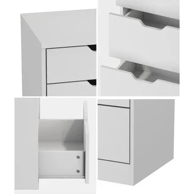 COD-BD-PMA-8D-WH-AB Oikiture 8 Chest of Drawers Tallboy Cabinet Dresser Bedroom Storage White