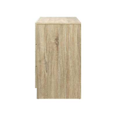 COD-TIKO-WD-AB Oikiture 6 Chest of Drawers Tallboy Dresser Table Lowboy Storage Cabinet Wood