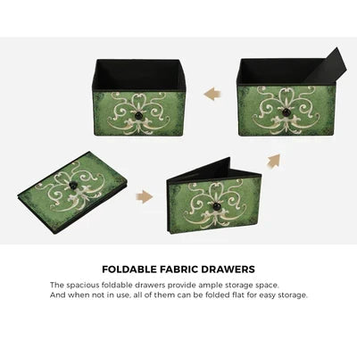 COD-TS-BOHEMI-10D Oikiture 10 Chest of Drawers Fabric Storage Cabinet Tower Tallboy Retro Dresser