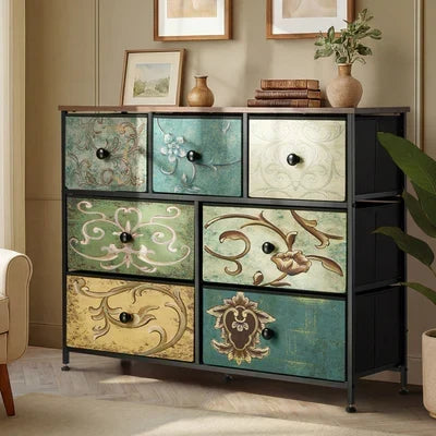 COD-TS-BOHEMI-7D Oikiture 7 Chest of Drawers Fabric Storage Cabinet Tower Dresser Lowboy