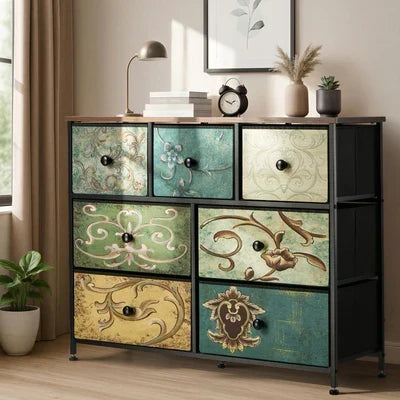 COD-TS-BOHEMI-7D Oikiture 7 Chest of Drawers Fabric Storage Cabinet Tower Dresser Lowboy