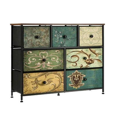 COD-TS-BOHEMI-7D Oikiture 7 Chest of Drawers Fabric Storage Cabinet Tower Dresser Lowboy