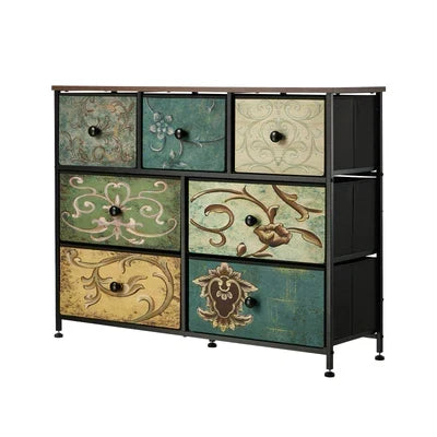COD-TS-BOHEMI-7D Oikiture 7 Chest of Drawers Fabric Storage Cabinet Tower Dresser Lowboy