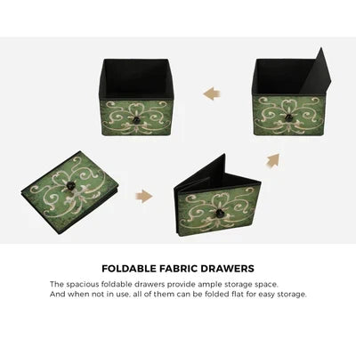 COD-TS-BOHEMI-SOCKET-6D Oikiture 6 Chest of Drawers Fabric Retro Dresser Lowboy Shelf Charging Station