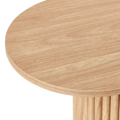 CST-JEN-WD Oikiture Console Table Oval Hallway Desk Modern Entryway Table Natural