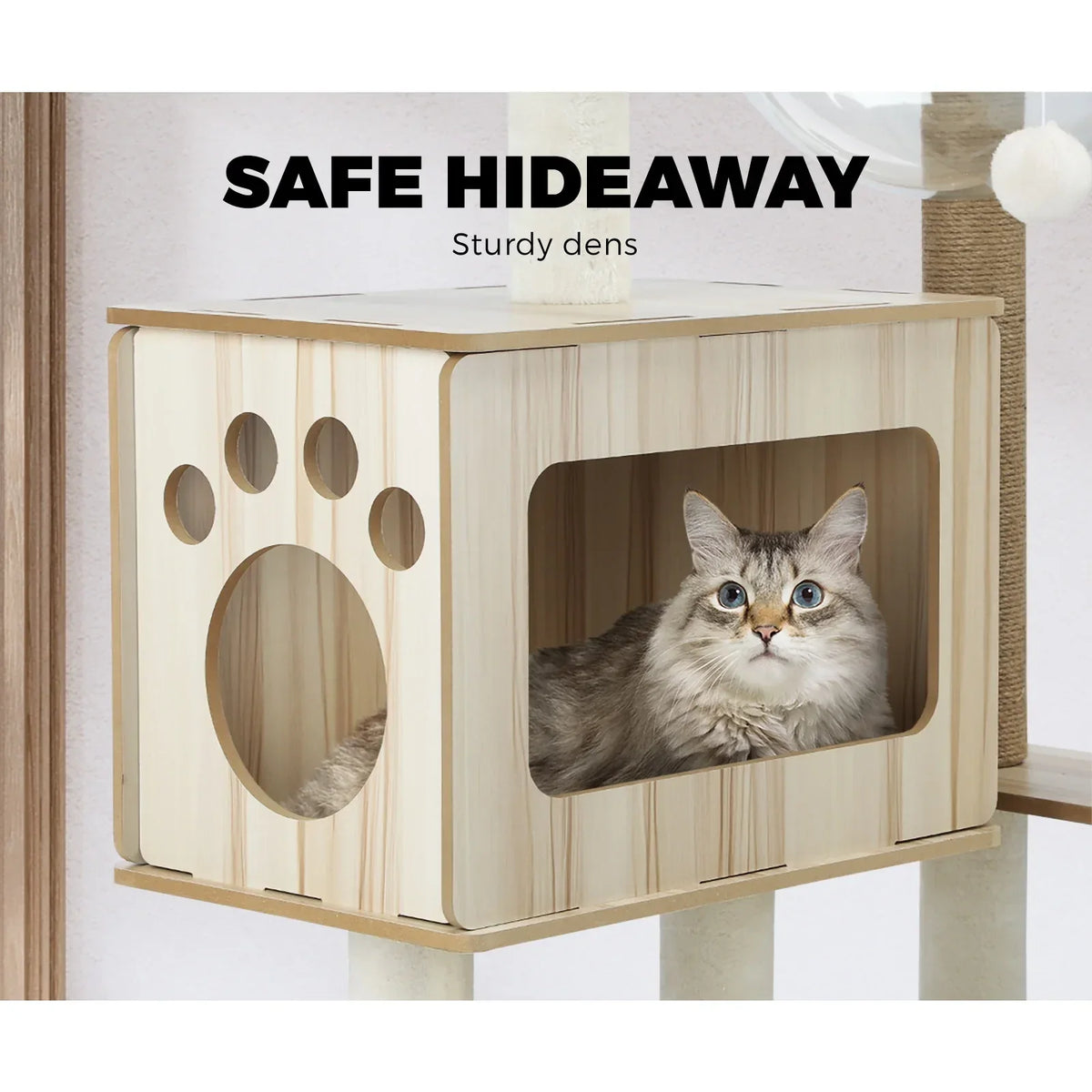 CTR-W-B1-MT-135 Alopet Cat Tree Tower Scratching Post Scratcher Cats Condo House Bed Furniture