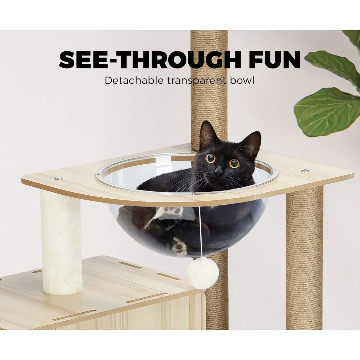 CTR-W-B1-MT-135 Alopet Cat Tree Tower Scratching Post Scratcher Cats Condo House Bed Furniture