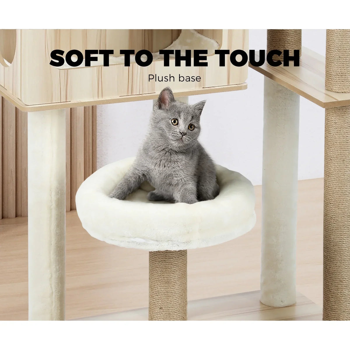 CTR-W-B1-MT-135 Alopet Cat Tree Tower Scratching Post Scratcher Cats Condo House Bed Furniture
