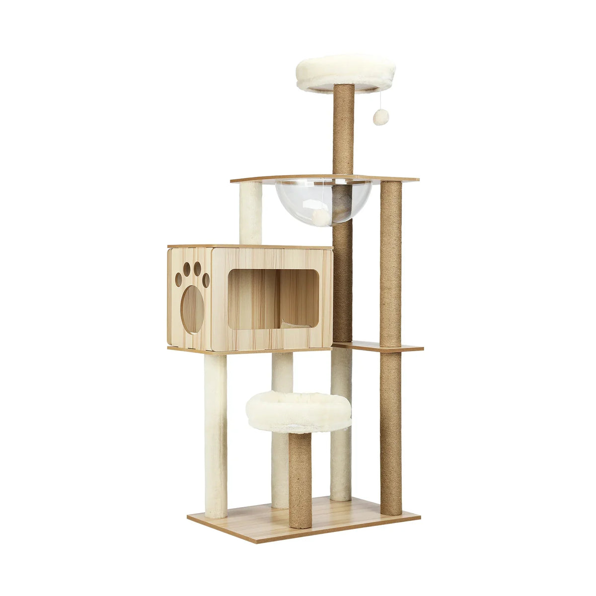 CTR-W-B1-MT-135 Alopet Cat Tree Tower Scratching Post Scratcher Cats Condo House Bed Furniture