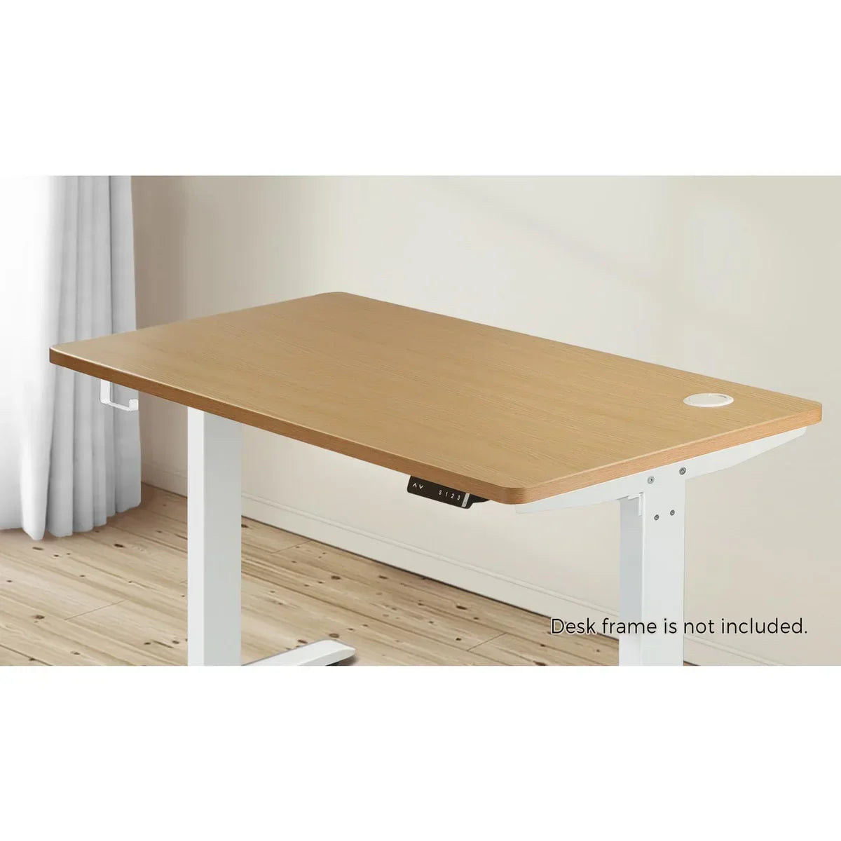 DB-12-OAK Oikiture Standing Desk Top Adjustable Electric Desk Board Computer Table Oak