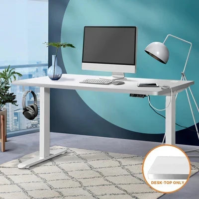 DB-WC-14-WH Oikiture Standing Desk Top with Drilled Hole White 140x70cm