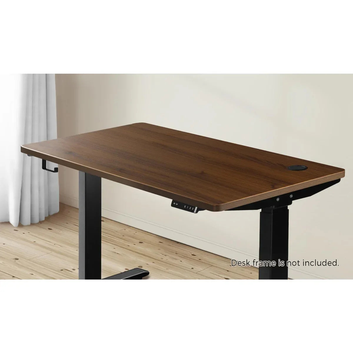 DB-14-WN Oikiture Standing Desk Top with Drilled Hole Walnut 140x70cm