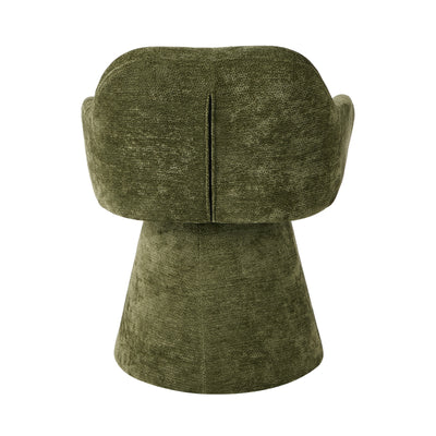 DCH-ALAN-CH-GN Oikiture Dining Chair Swivel Armchair Lounge Accent Chairs Chenille Green