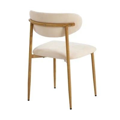 DCH-HD-SPA-WDBG-2PC Oikiture 2x Dining Chairs Kitchen Chair Cafe Lounge Chair Boucle Beige and Natural