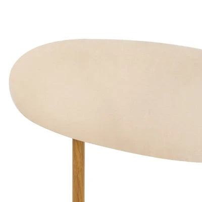 DCH-HD-SPA-WDBG-2PC Oikiture 2x Dining Chairs Kitchen Chair Cafe Lounge Chair Boucle Beige and Natural