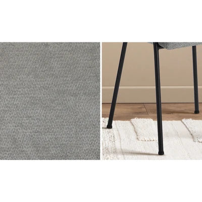 DCH-HOLO-GY-2PC Oikiture 2x Dining Chairs Chenille Fabric Kitchen Side Chair Grey