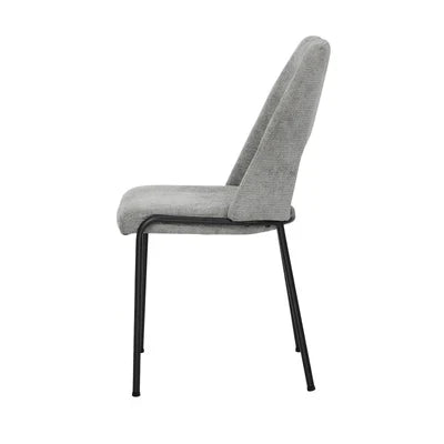 DCH-HOLO-GY-2PC Oikiture 2x Dining Chairs Chenille Fabric Kitchen Side Chair Grey