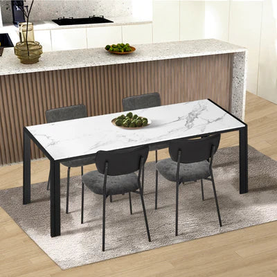 DCH-SUM-LN-GY-4PC Oikiture Set of 4 Dining Chairs Linen Fabric Padded Seat Grey
