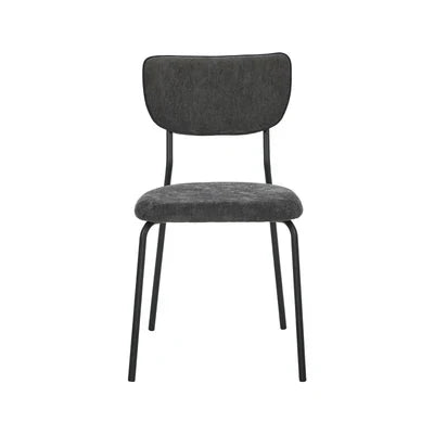 DCH-SUM-LN-GY-4PC Oikiture Set of 4 Dining Chairs Linen Fabric Padded Seat Grey