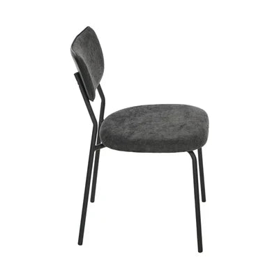 DCH-SUM-LN-GY-4PC Oikiture Set of 4 Dining Chairs Linen Fabric Padded Seat Grey