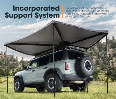 SH-SA270-GREY-S San Hima 270 Degree Free-Standing Awning 600D Double-Ripstop Oxford UPF50+ 4X4