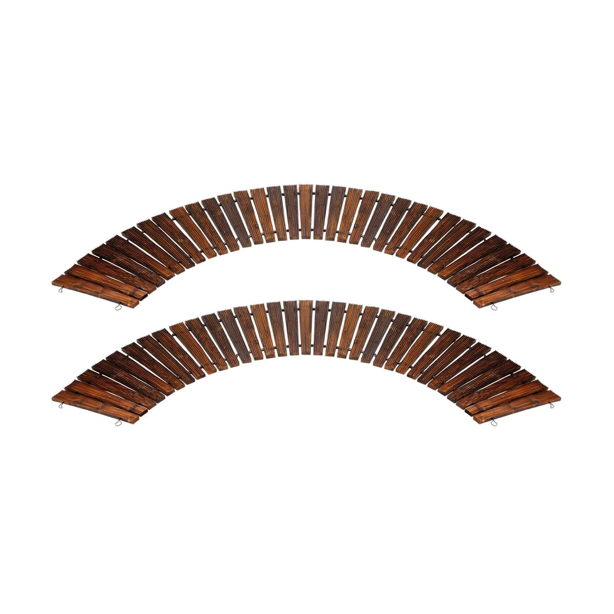 OD-WD-PWC-CA-2PC Livsip 2PC Curved Garden Wooden Pathway 8ft Roll-Out Curved Wood Walkway Backyard