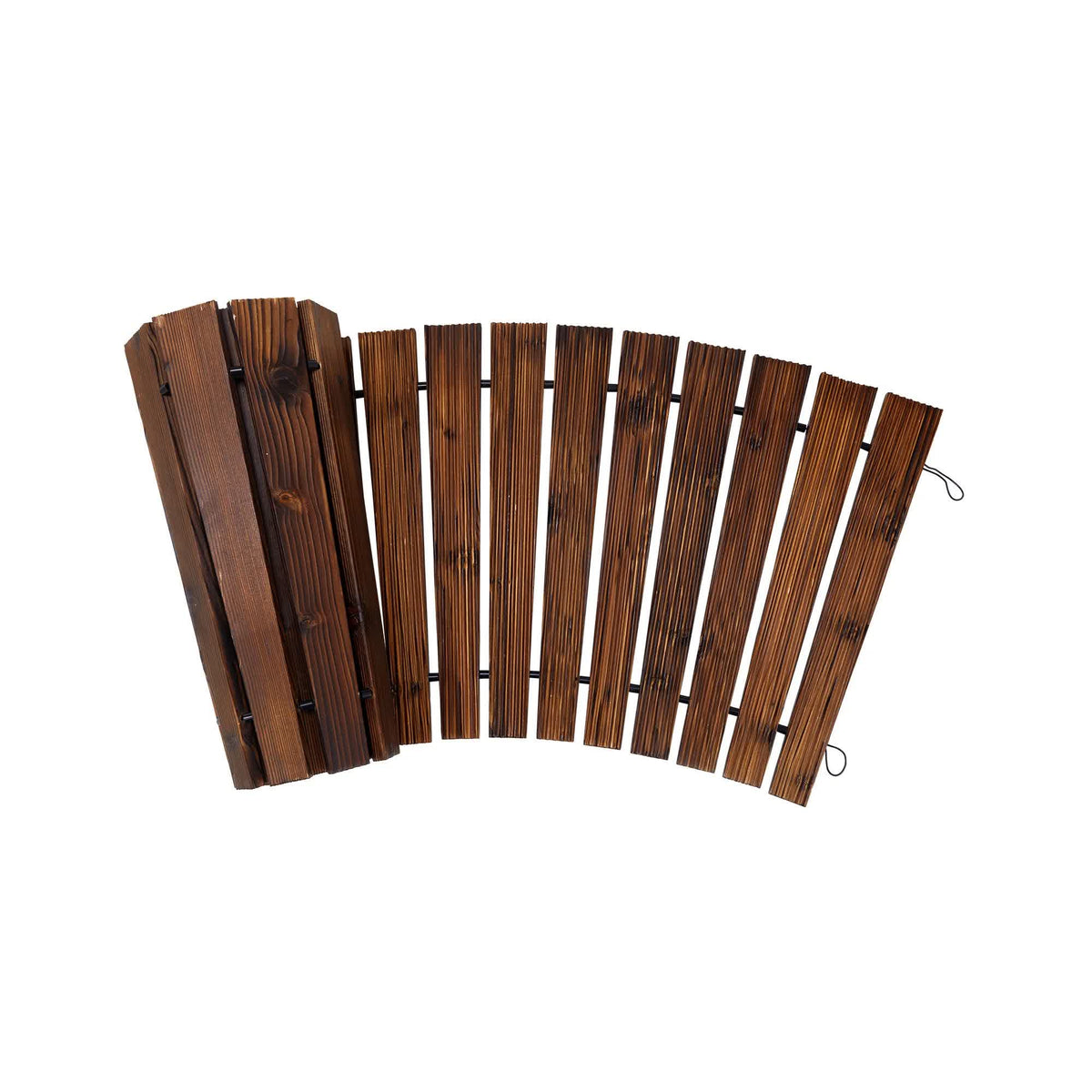 OD-WD-PWC-CA-2PC Livsip 2PC Curved Garden Wooden Pathway 8ft Roll-Out Curved Wood Walkway Backyard