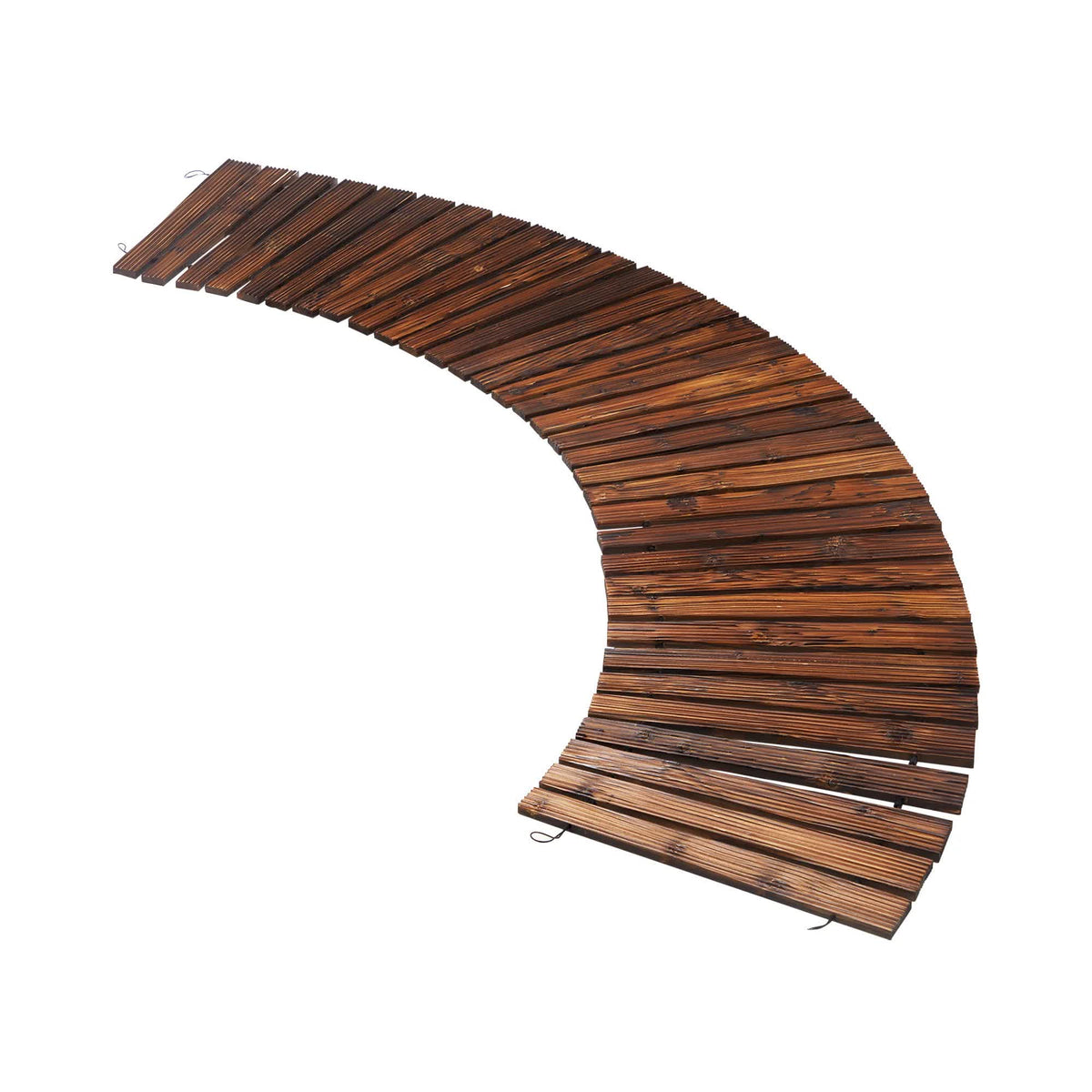 OD-WD-PWC-CA-2PC Livsip 2PC Curved Garden Wooden Pathway 8ft Roll-Out Curved Wood Walkway Backyard