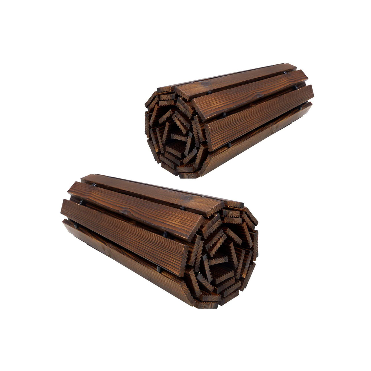 OD-WD-PWC-CA-2PC Livsip 2PC Curved Garden Wooden Pathway 8ft Roll-Out Curved Wood Walkway Backyard