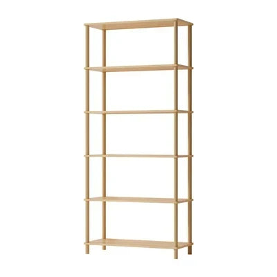 DS-BOHO-5TIER-WD Oikiture Bookshelf 5 Tier Display Shelf Storage Shelves Stand Rack Natural