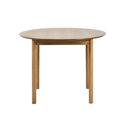 DTB-NN-D100-WD Oikiture Wooden Dining Table 100cm Round Table 4 Seater Pine Wood Legs Natural