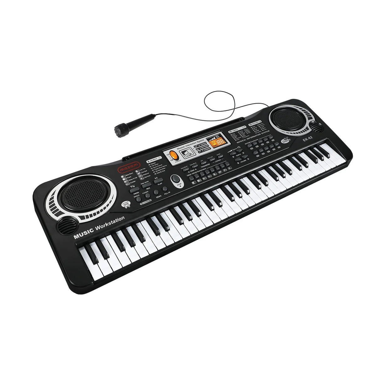 EK-02-BK Mazam 61 Keys Piano Keyboard Electronic Musical Kids Toy Gift With Microphone