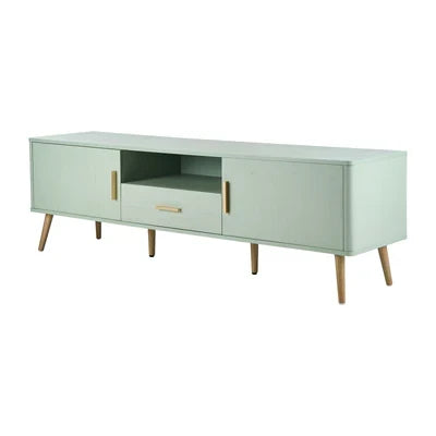 EU-TOMX-160-GN-AB Oikiture TV Cabinet Entertainment Unit Stand 160cm Storage Drawer Shelf Green