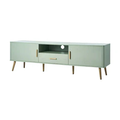 EU-TOMX-160-GN-AB Oikiture TV Cabinet Entertainment Unit Stand 160cm Storage Drawer Shelf Green