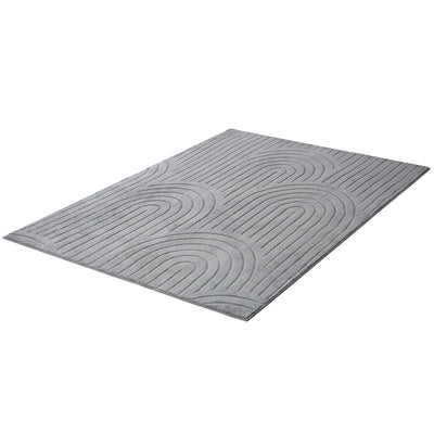 FR-JAC-SL-A-2029 Oikiture Geometric Arch Jacquard Area Rug Modern Floor Carpet 200X290cm Grey