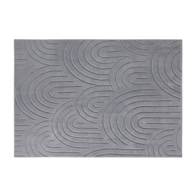FR-JAC-SL-A-2838 Oikiture Geometric Arch Jacquard Area Rug Modern Floor Carpet 280X380cm Grey