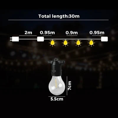 Scratched FSL-A1930-BK Mazam 30M Festoon String Lights LED Christmas Waterproof Wedding Party Outdoor