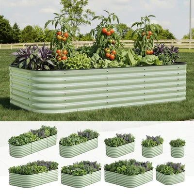 GB-AR56-2412-GN Livsip 9 In 1 Garden Bed Modular Container Planter Galvanised Steel 56CM Height