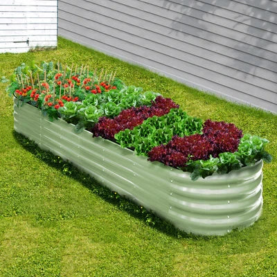 GB-O42-32080-GN Livsip Garden Bed 320x80x42cm Planter Box Raised Container Galvanised Green