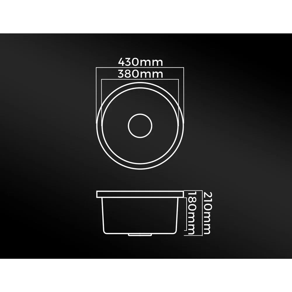 GSK-430R-BK Black Kitchen Granite Sink Stone Bathroom Basin Sink Single Bowl Under/Top Mount