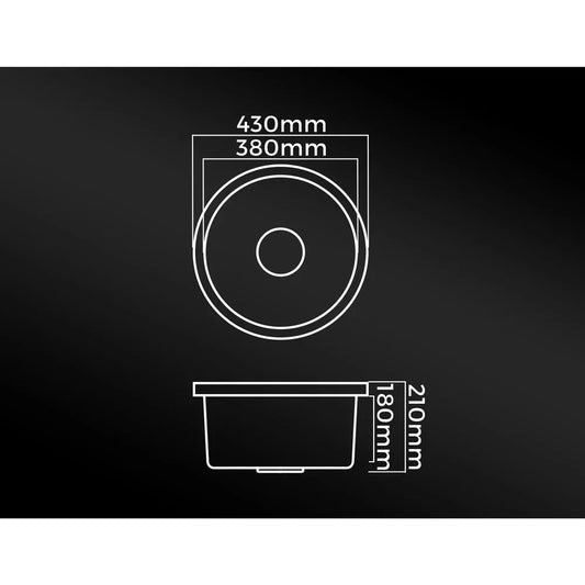 GSK-430R-BK Black Kitchen Granite Sink Stone Bathroom Basin Sink Single Bowl Under/Top Mount